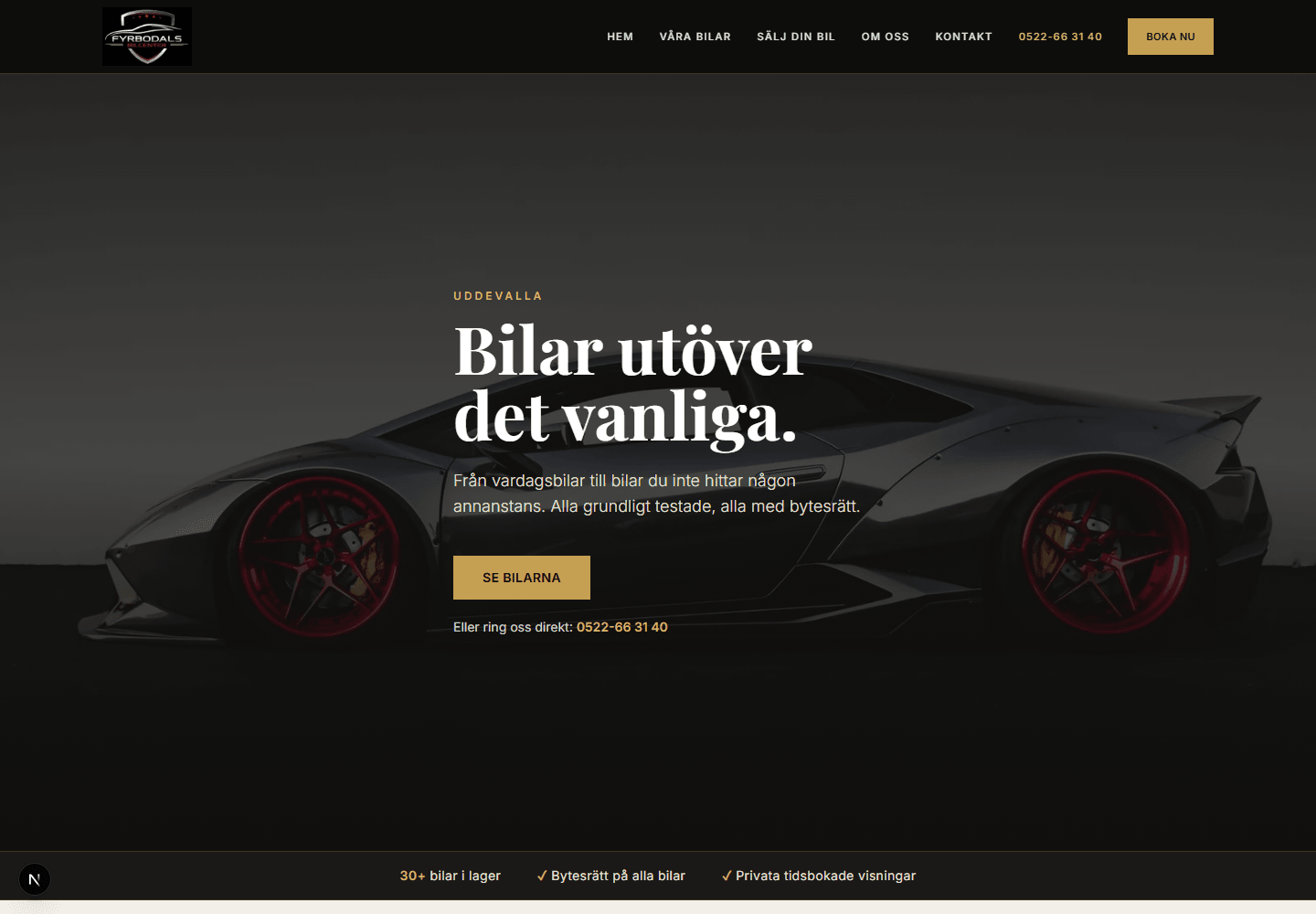 Bilhandlare med hela lagret sökbart